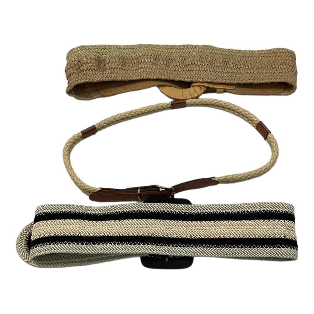 Bundle 3 Women Belt,Fashion Straw Woven Elastic Stretch Waist Band Leather Sz S. - Picture 2 of 11